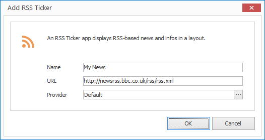 Add an RSS Ticker element