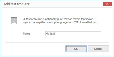 Add a text resource